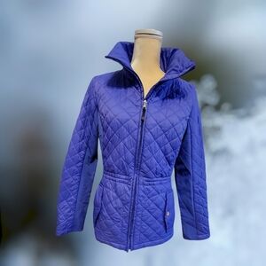 Giacca Womens Quilted Puffer Jacket Purple Sz Medium coat T33